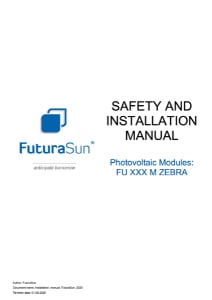 Manual de Instalación placa solar FuturaSun Zebra