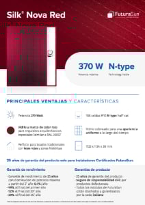 Hoja de datos de panel solar rojo FuturaSun Silk Nova Red