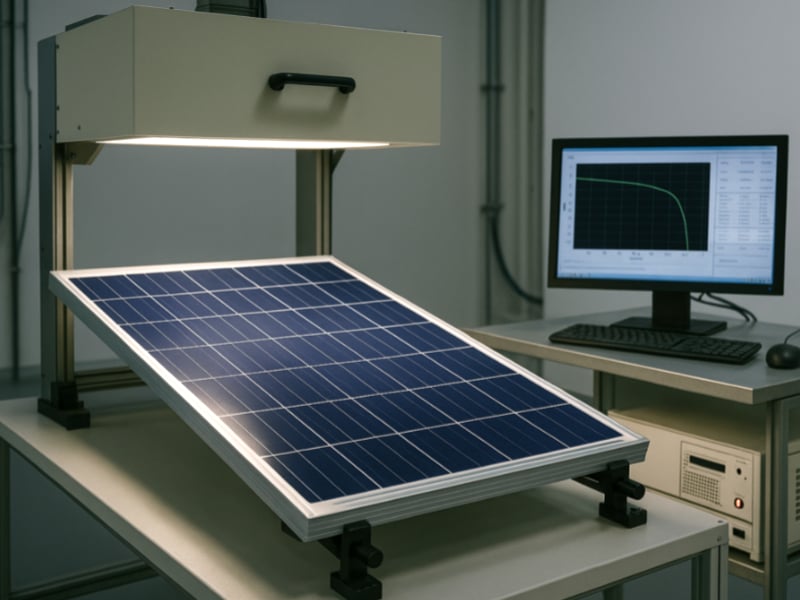 Ejemplo de inspección y pruebas de calidad final de paneles solares