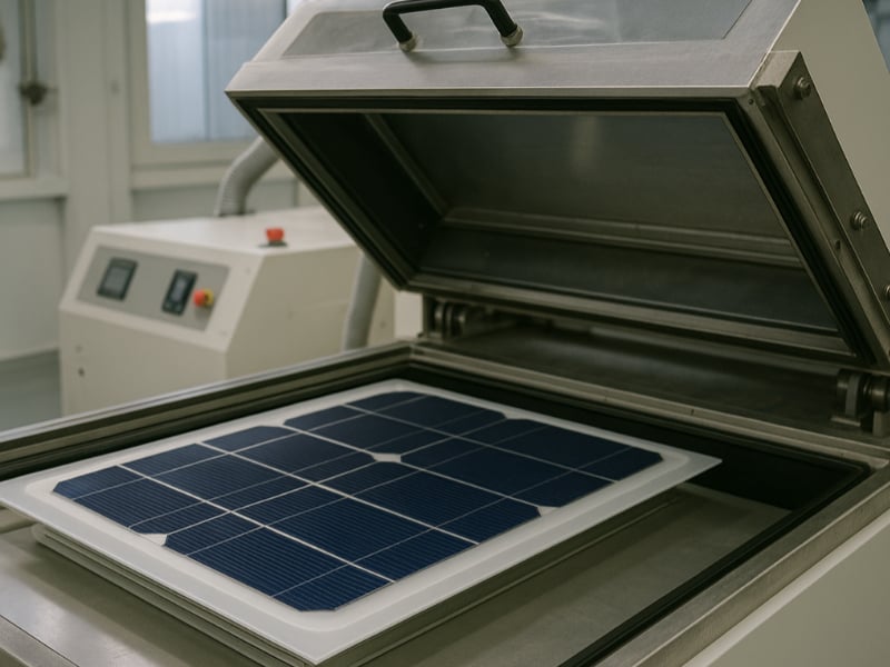 Ejemplo de laminado de un panel solar