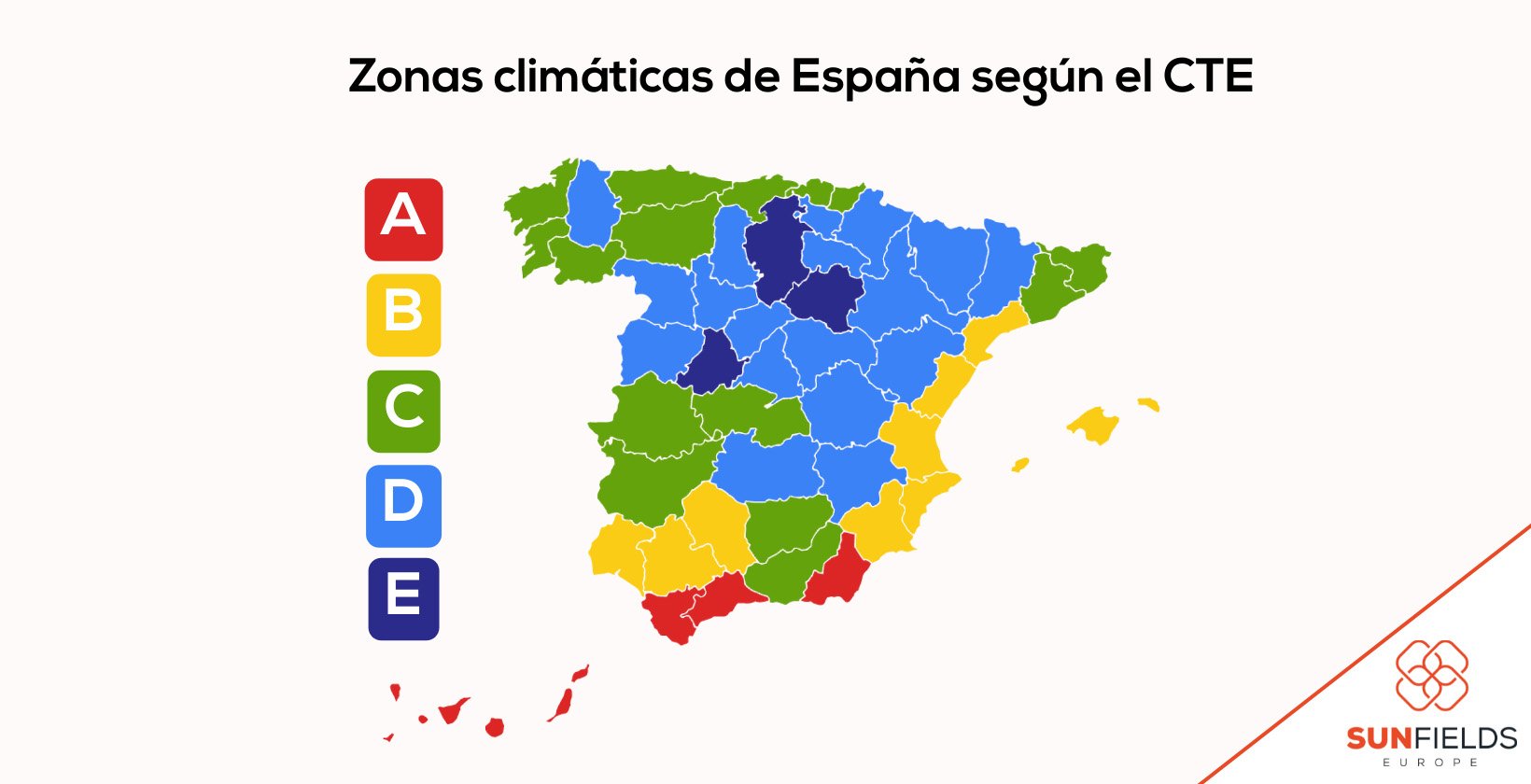 Zonas climáticas de España según el CTE