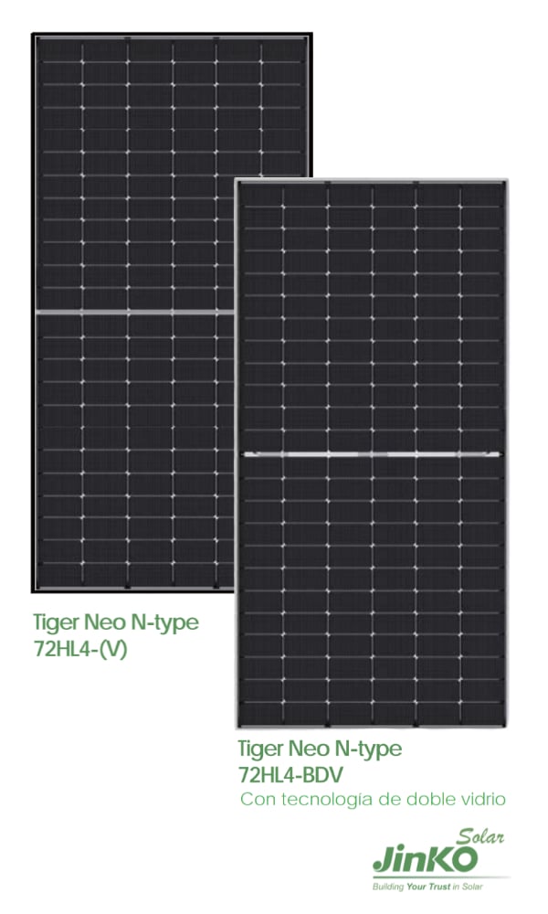 Panel Solar Jinko Tiger Neo 72HL4-BDV y 72HL4-V