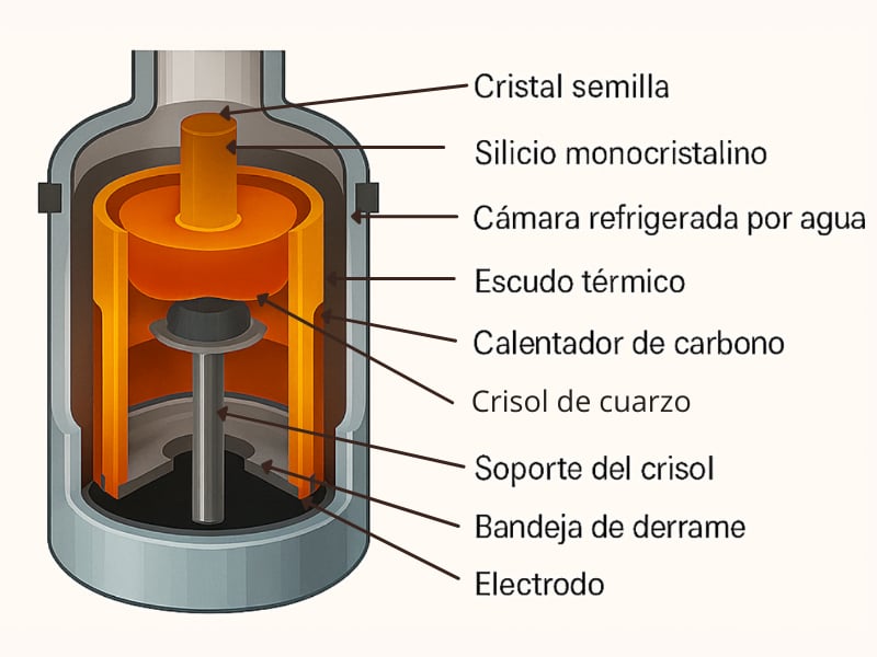 Ejemplo horno para extracción de silicio