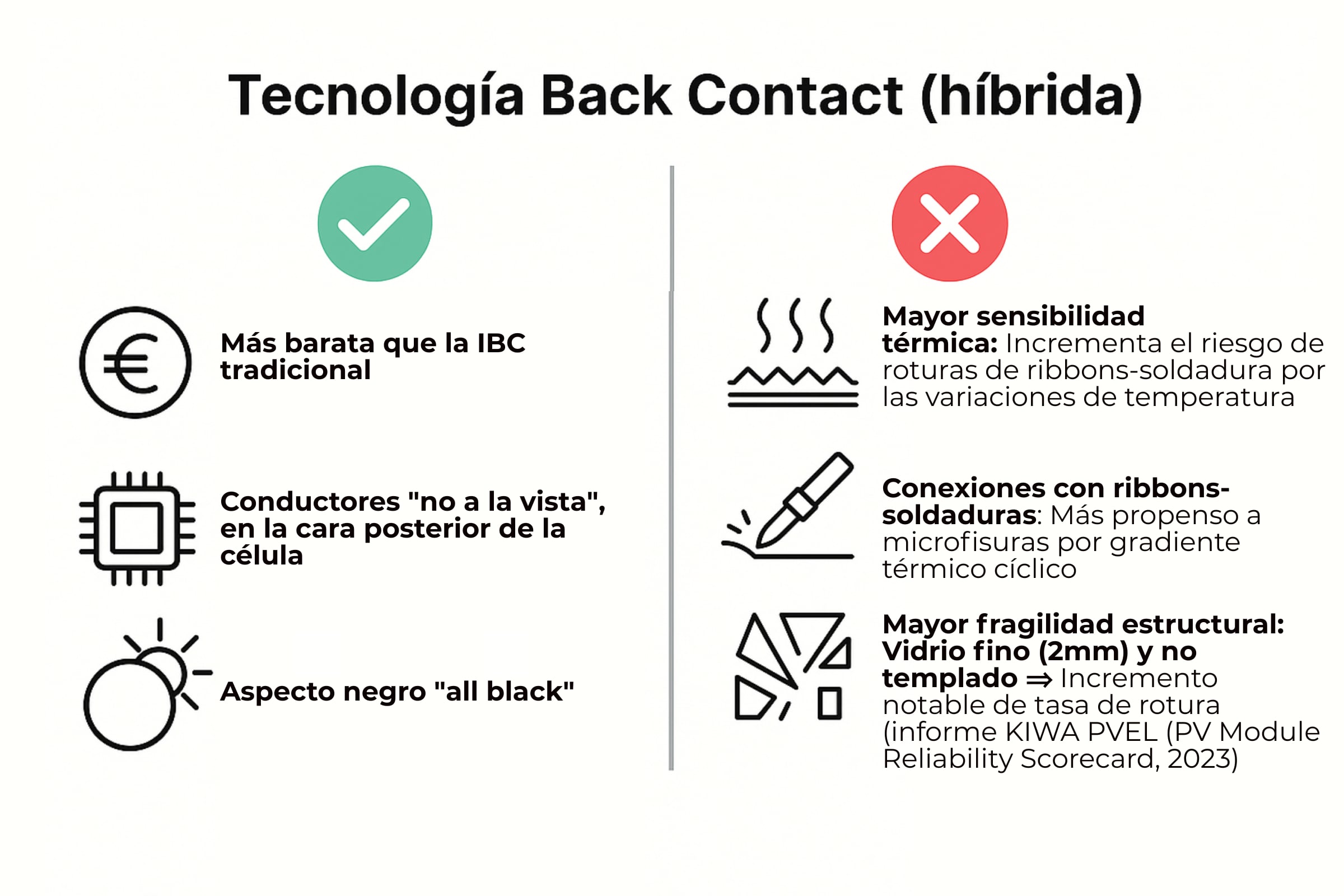 Resumen tecnología Back Contact de SunPower M Class