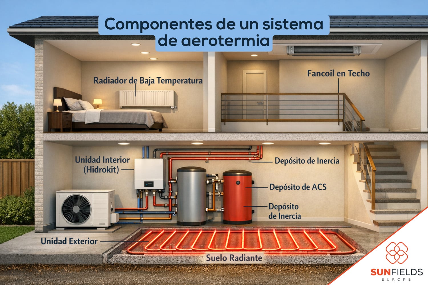 Componentes de un sistema aerotérmico