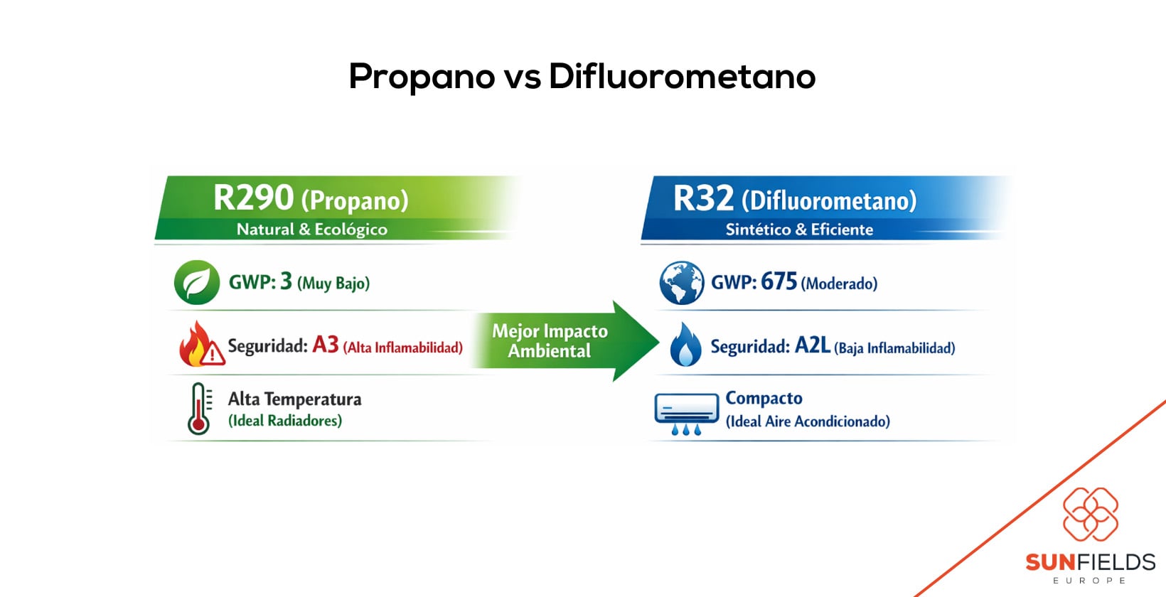 Propano vs difluorometano