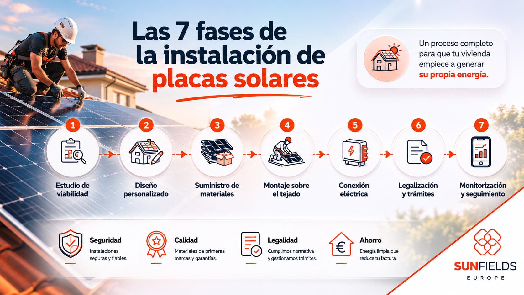 Fases de instalación de paneles solares