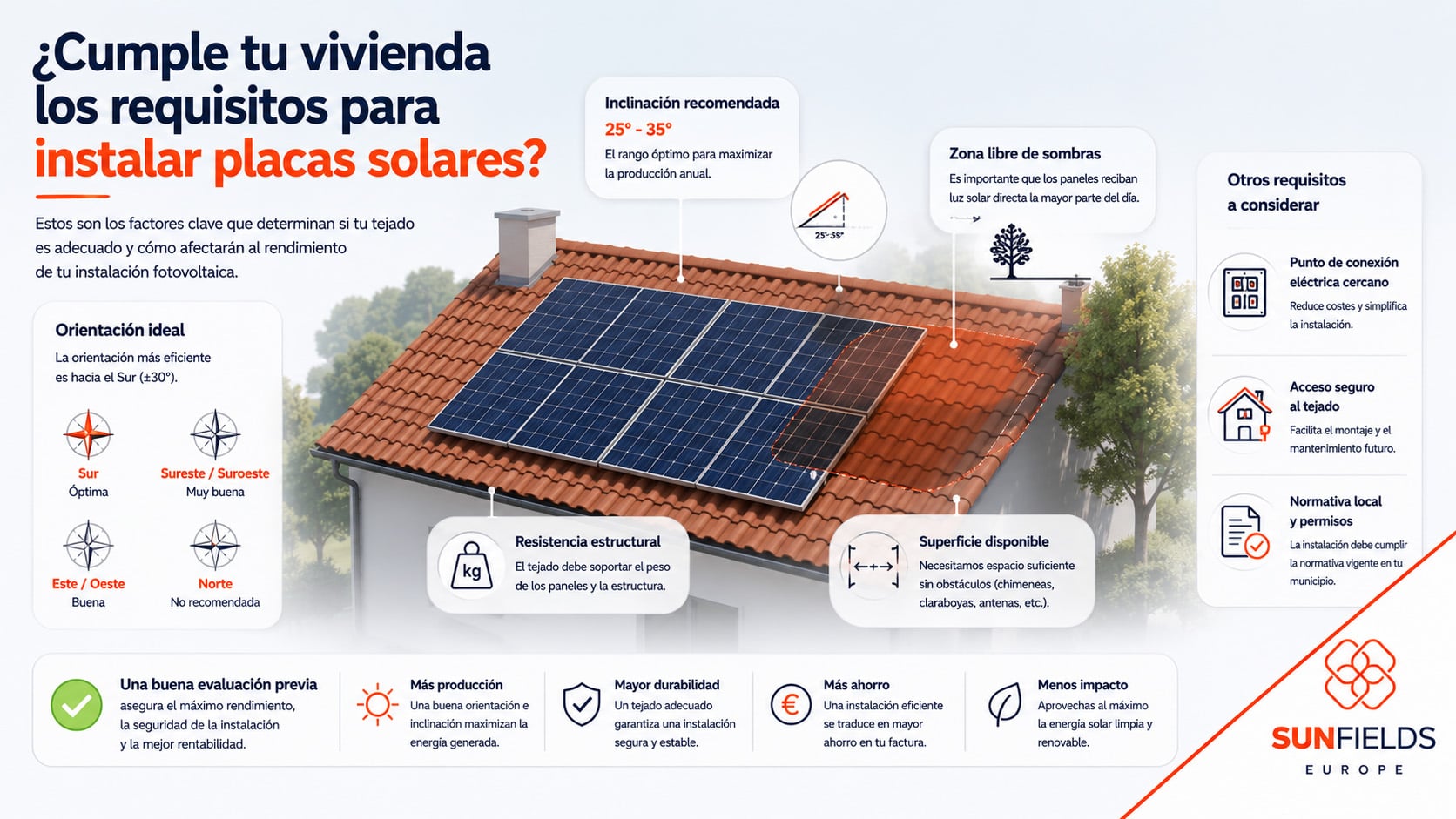 Requisitos para instalar paneles solares