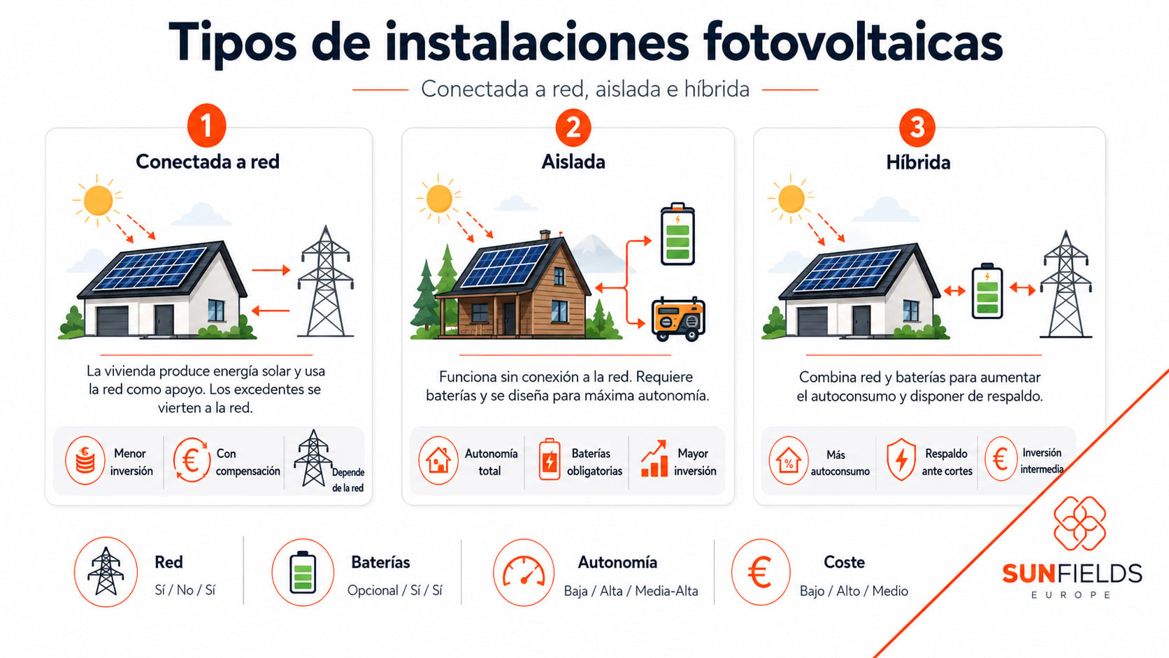 Tipos de instalaciones fotovoltaicas